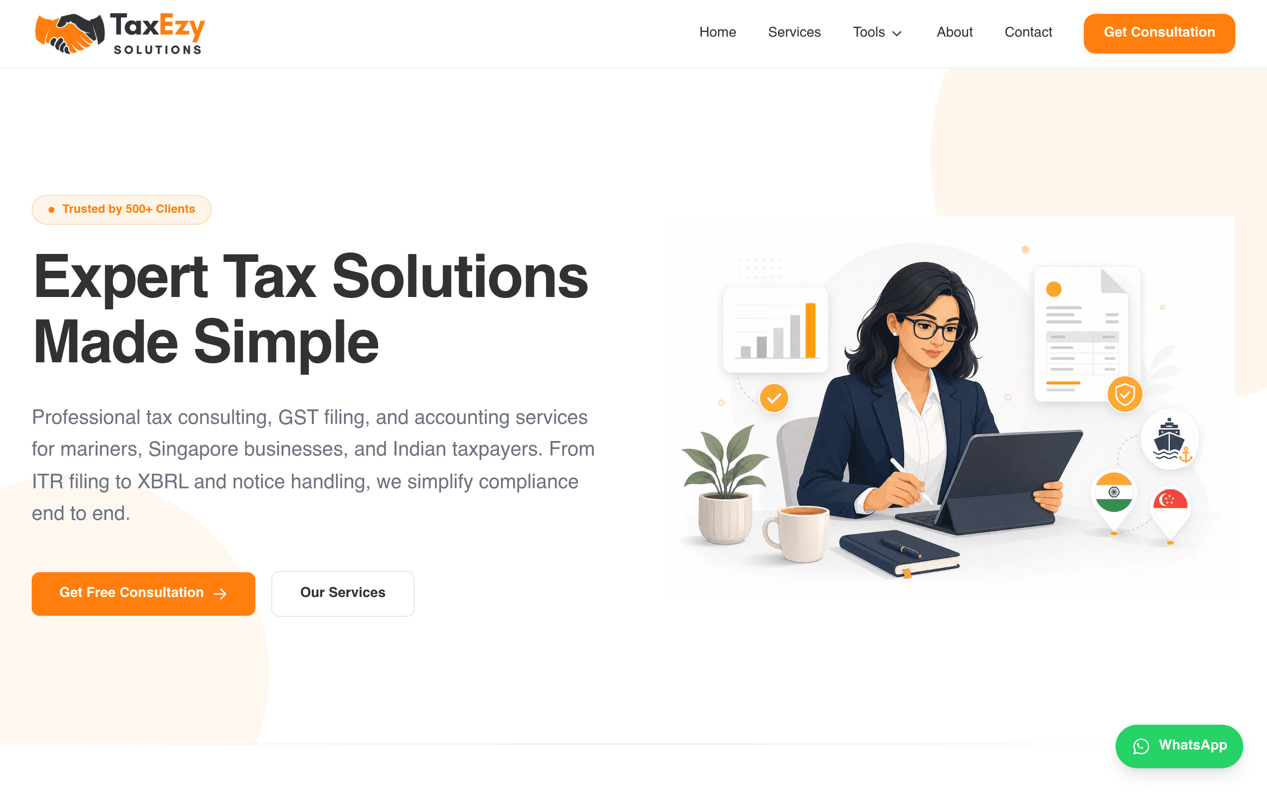 TaxEzy Solutions website preview